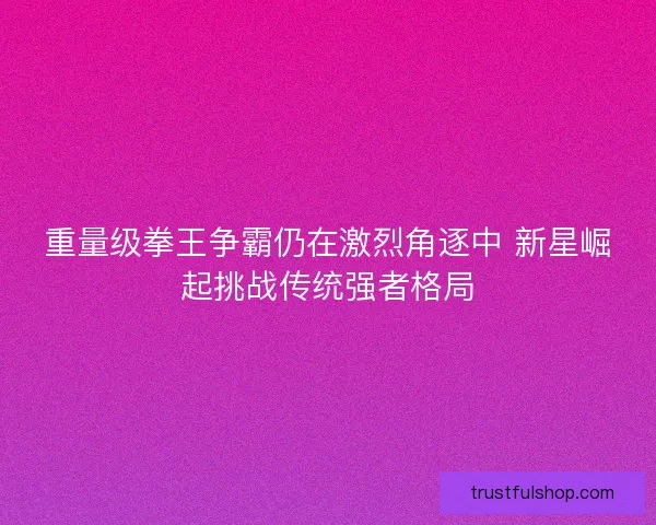 重量级拳王争霸仍在激烈角逐中 新星崛起挑战传统强者格局